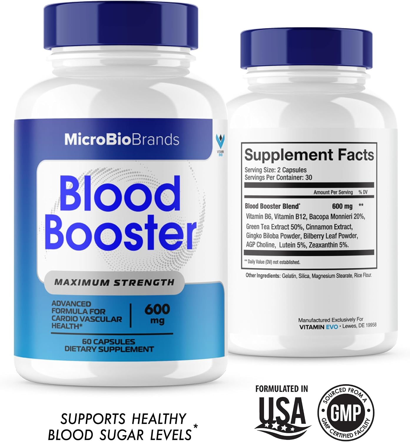 (2 Pack) Microbio Blood Booster - Natural Blood Flow Support Supplement, 120 Capsules - görsel 2