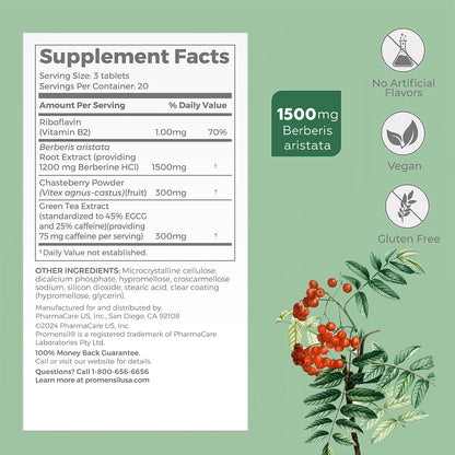 Promensil Weight Loss Support - Berberine HCL Supplement for Women's, Healthy Weight Management, Metabolic Health with EGCG – Image 3