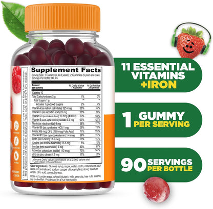 Lifeable Kids Multivitamin with Iron Gummies – 90 Count – Image 2