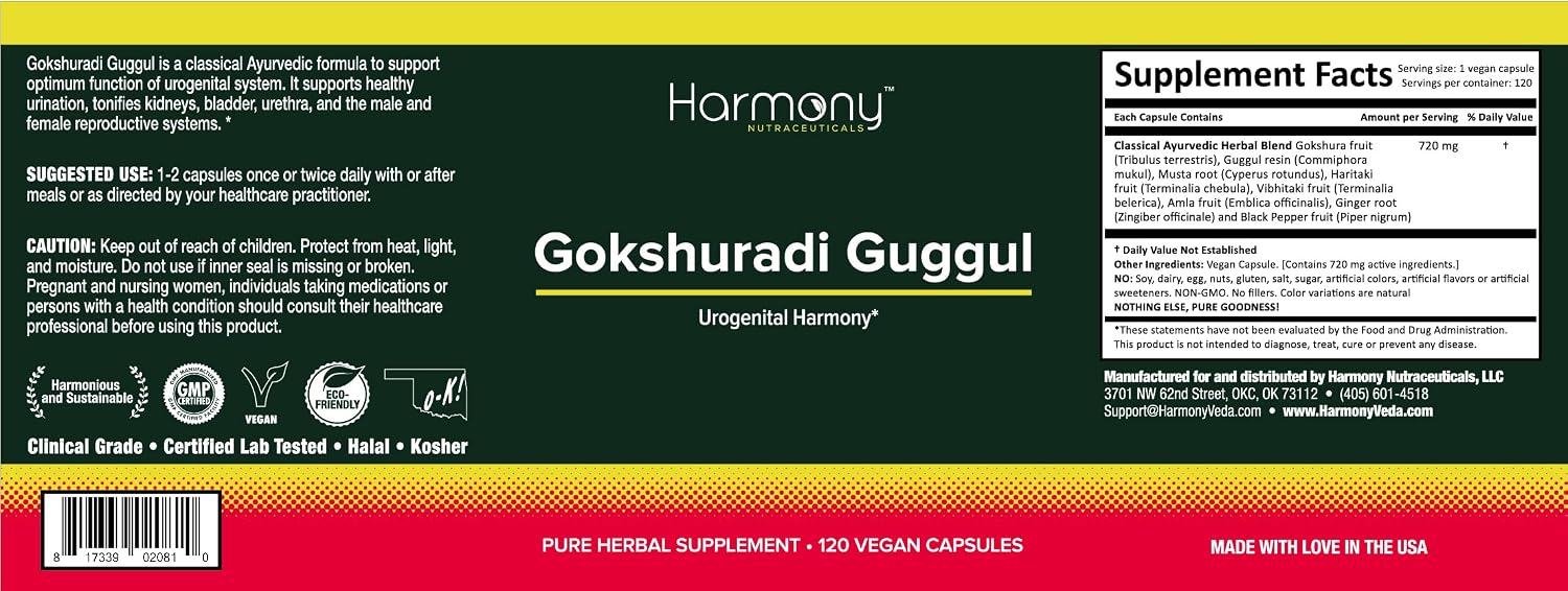 Gokshuradi Guggul - Urogenital Harmony - 120 Vegetarian Capsules - görsel 2