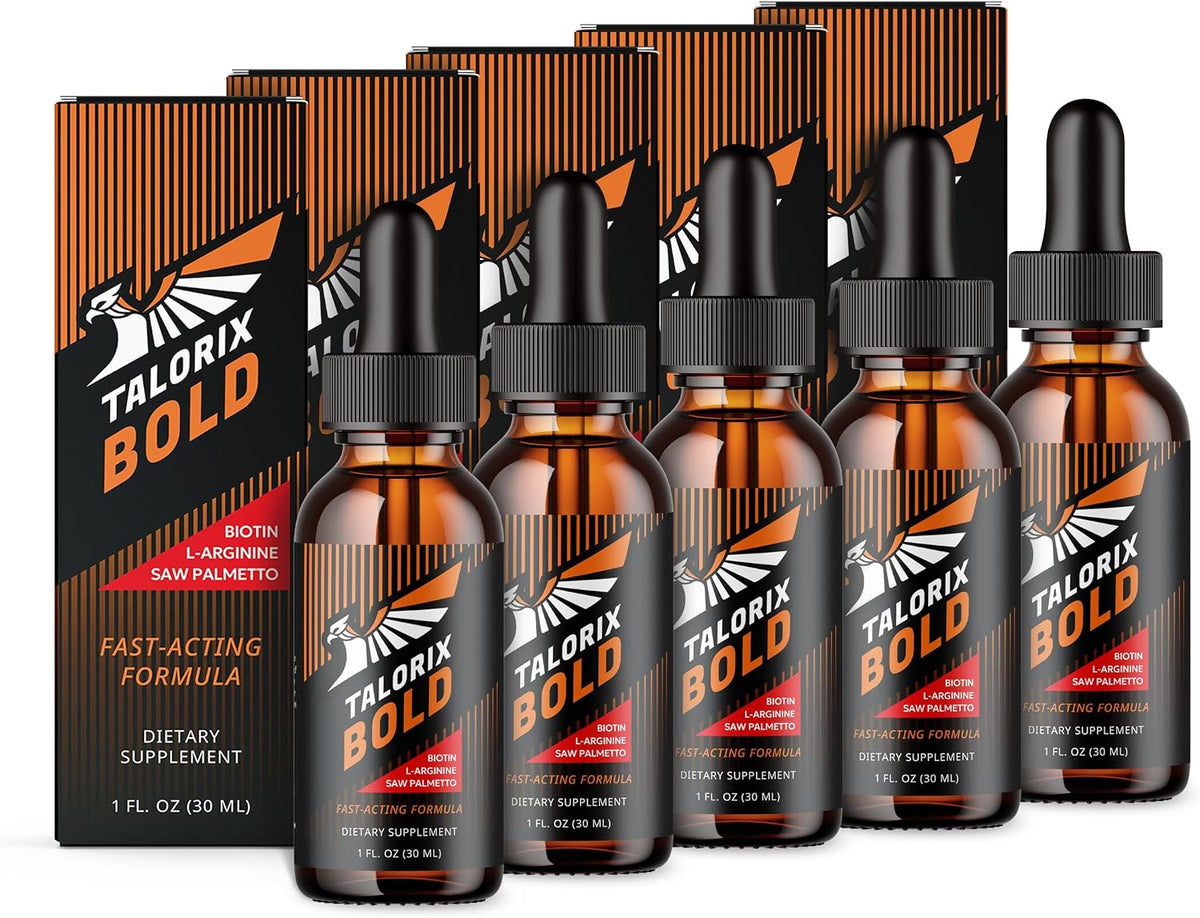 Talorix Bold Vitamin Drops for Men – Biotin, Saw Palmetto, L-Arginine, 5 Pack – Image 1