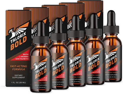 Talorix Bold Vitamin Drops for Men – Biotin, Saw Palmetto, L-Arginine, 5 Pack – Image 1