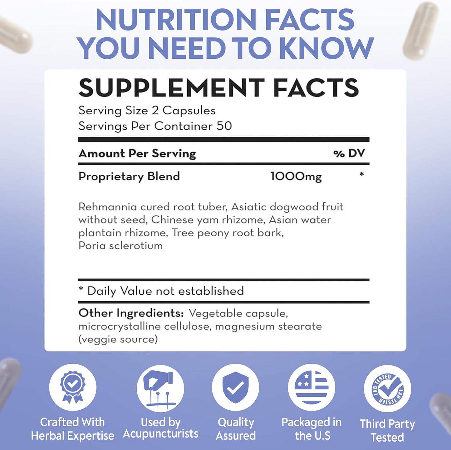 D'AO Labs Six Ingredient Pill with Rehmannia - Liu Wei Di Huang Wan, 100 Capsules - görsel 6