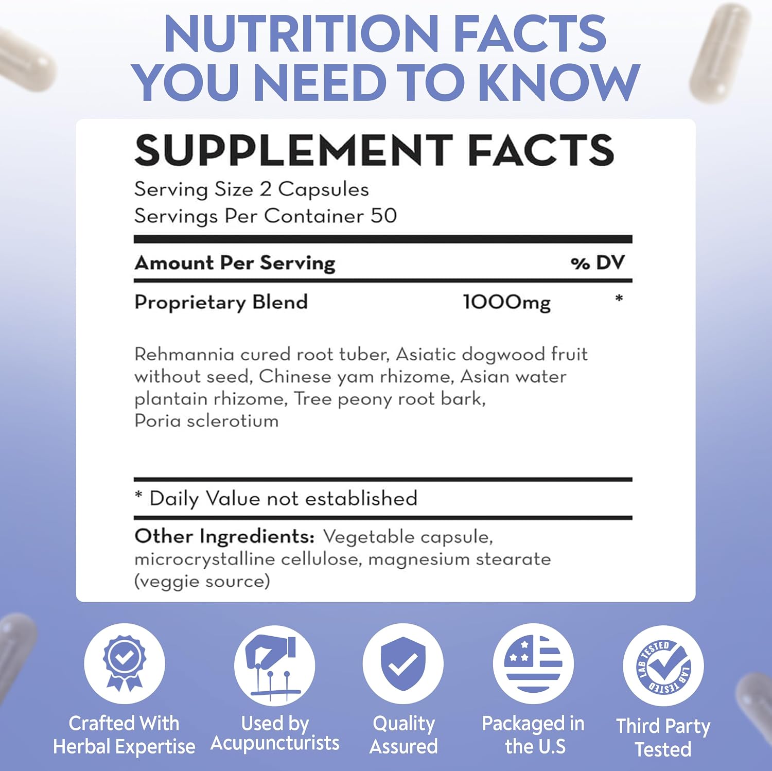 D'AO Labs Six Ingredient Pill with Rehmannia - Liu Wei Di Huang Wan, 100 Capsules - görsel 6