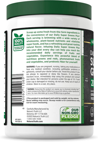 Nature's Truth Super Greens Superfood Powder – Fruit & Vegetables Blend, 280g