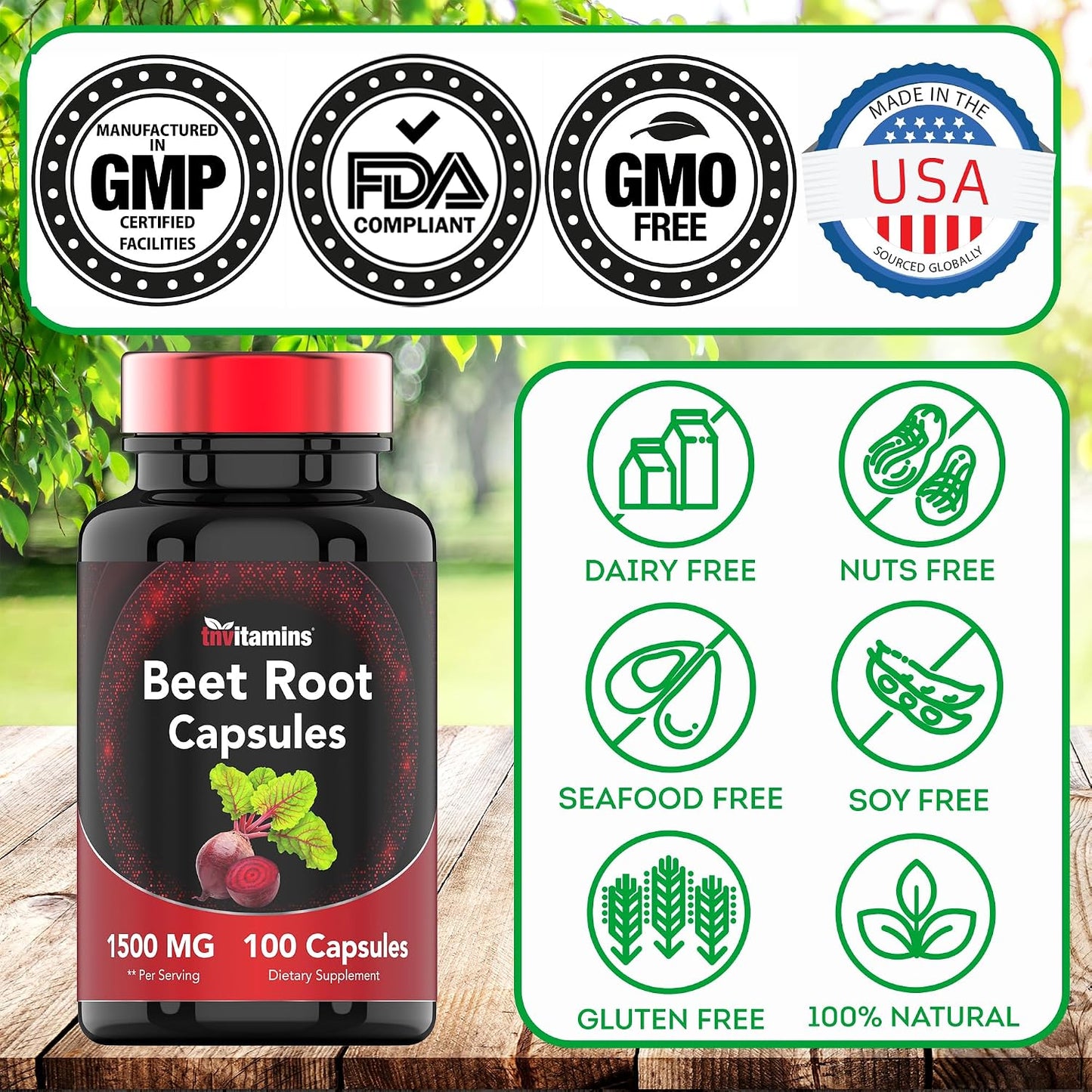 Beetroot Capsules 1500 mg – 100 Capsules | TNVitamins - görsel 7