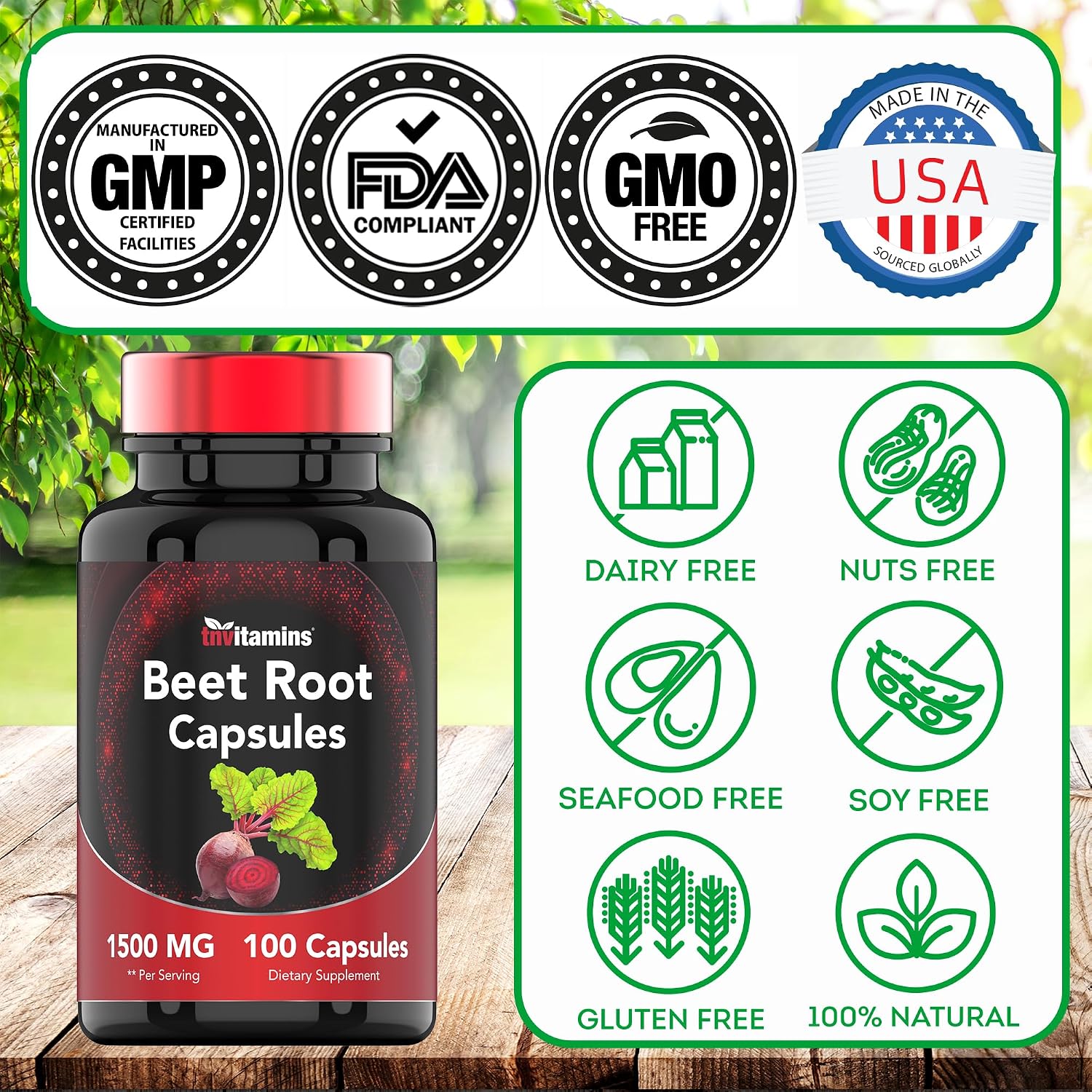 Beetroot Capsules 1500 mg – 100 Capsules | TNVitamins - görsel 7