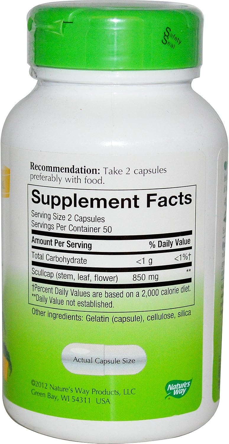 Nature's Way Scullcap Herb, 100 Capsules (Pack of 2) - görsel 2