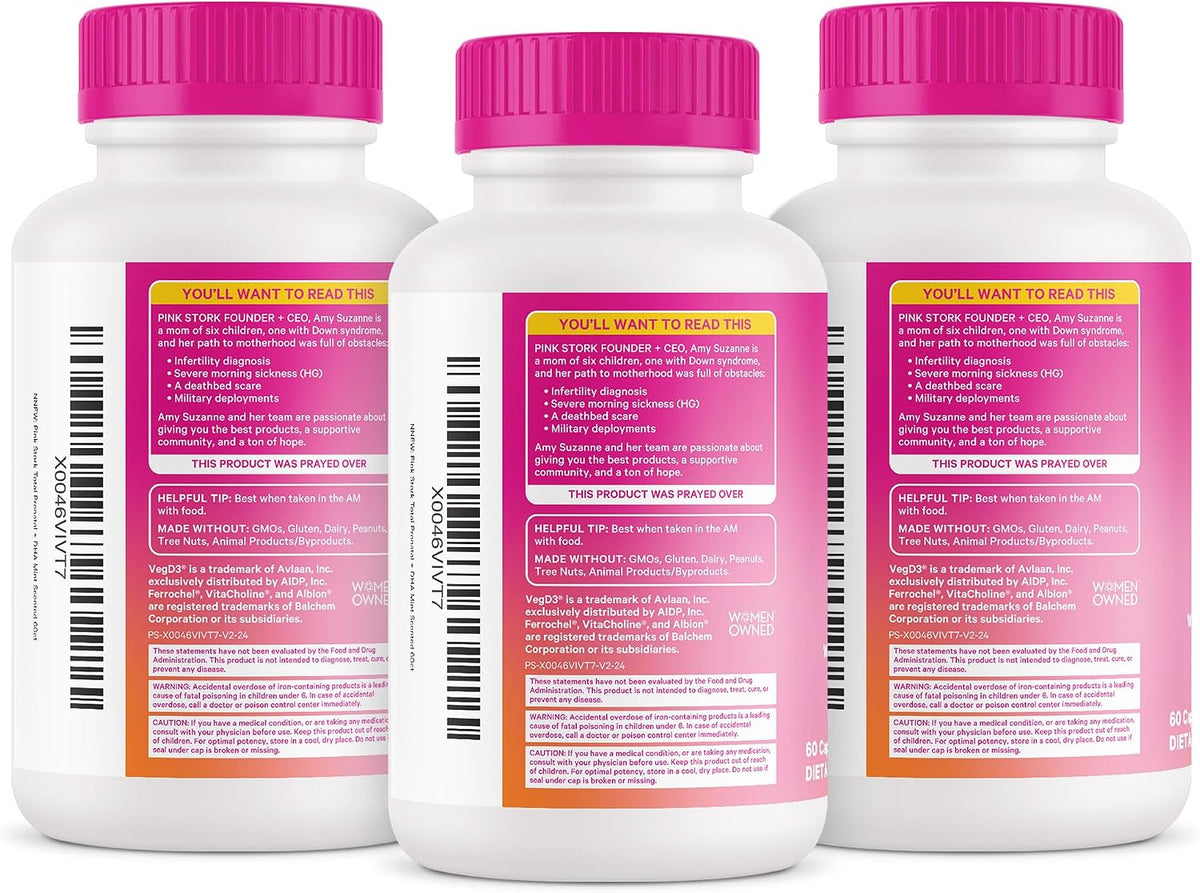 Pink Stork Total Prenatal Vitamins with DHA - Mint, 3 Month Supply – Image 8