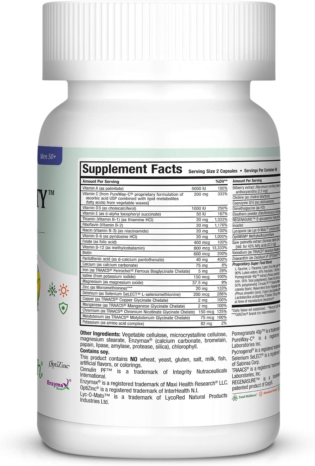 Maxi Health Multivitamin 50 Plus - Daily Multivitamin for Women Over 50 with Vitamin B12, D, Zinc, Magnesium & More - Energy, Immune & Heart Support - Non-GM (120 Tablets) - görsel 2