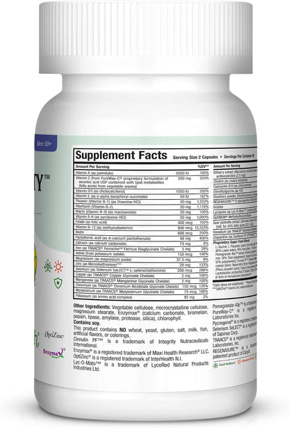 Maxi Health Multivitamin 50 Plus - Daily Multivitamin for Women Over 50 with Vitamin B12, D, Zinc, Magnesium & More - Energy, Immune & Heart Support - Non-GM (120 Tablets)