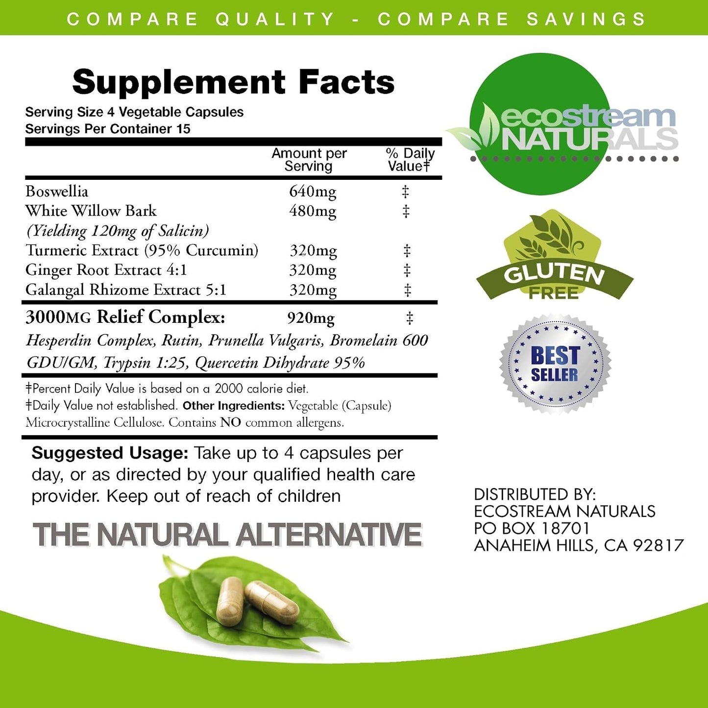 InflamEase with Turmeric, Curcumin, Enzymes and Boswellia - Vegetarian - görsel 3