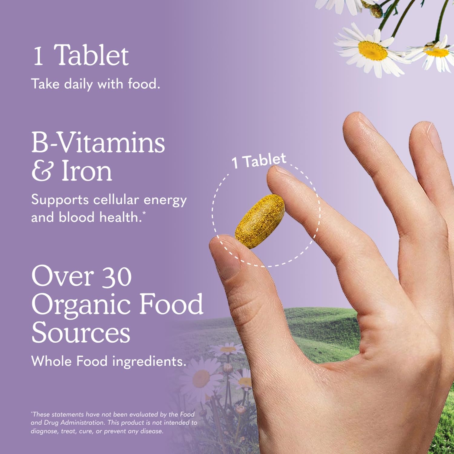 Garden of Life Organics Women's Multivitamin - Once Daily Wholefood Multi with Iron and Biotin, 60 Tablets - görsel 5