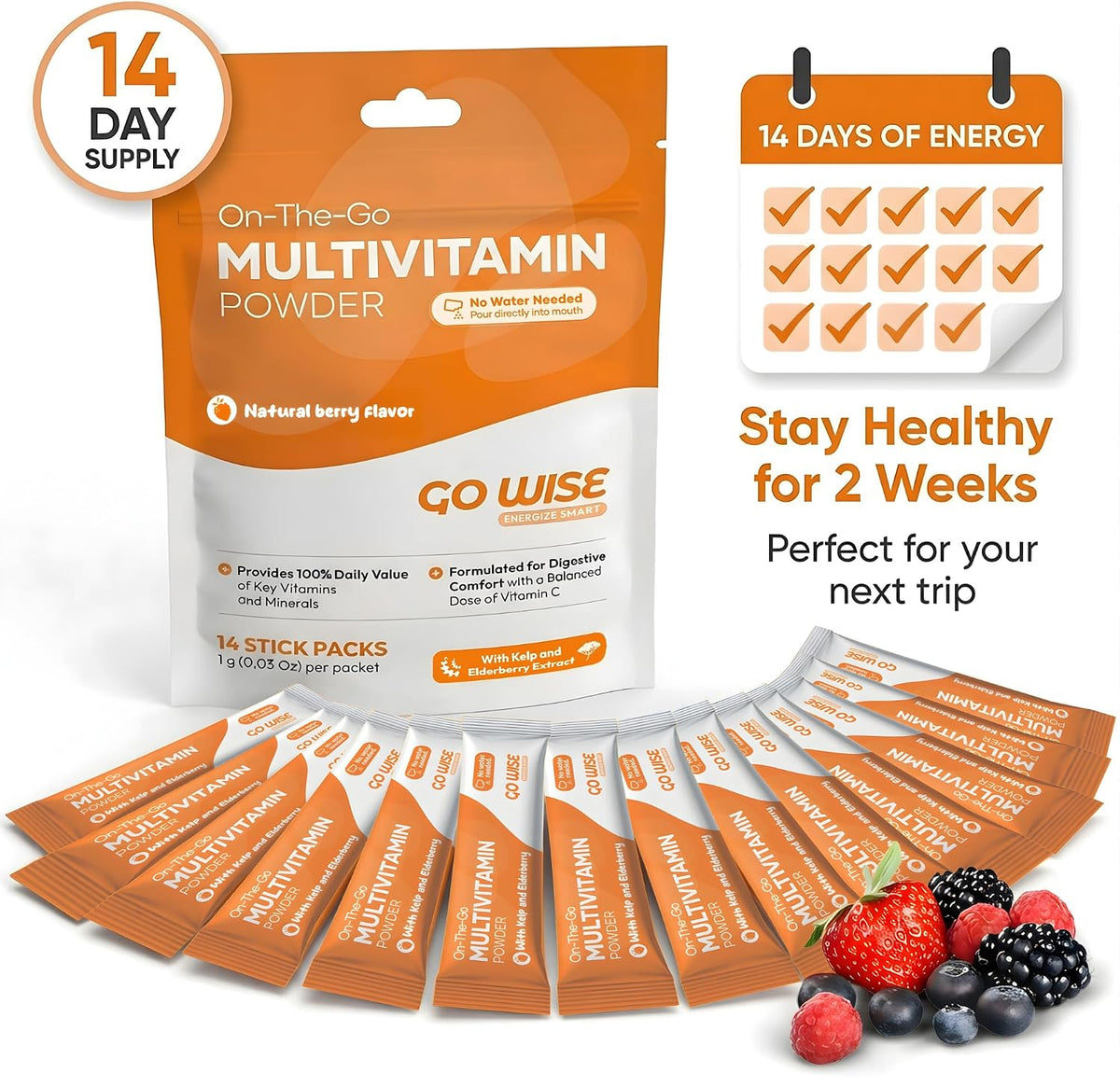 Go Wise Multivitamin Powder for Women's and – Thyroid Health: Iodine from kelp supports normal thyroid function, – Image 3