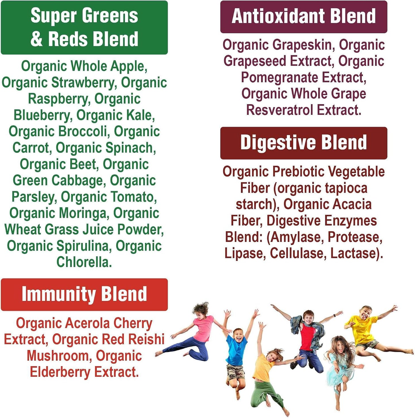 Peak Performance Kids Greens and Reds Superfood Powder - Organic Vegan Superfood with 25+ Fruits & Vegetables - görsel 7
