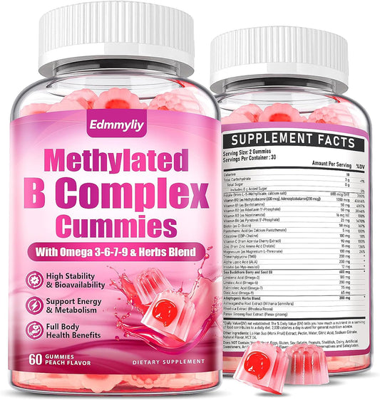 Methylated B Complex Gummies for Women's – – Folate (5-MTHF): Also called methylfolate, this is the biologically – Image 1