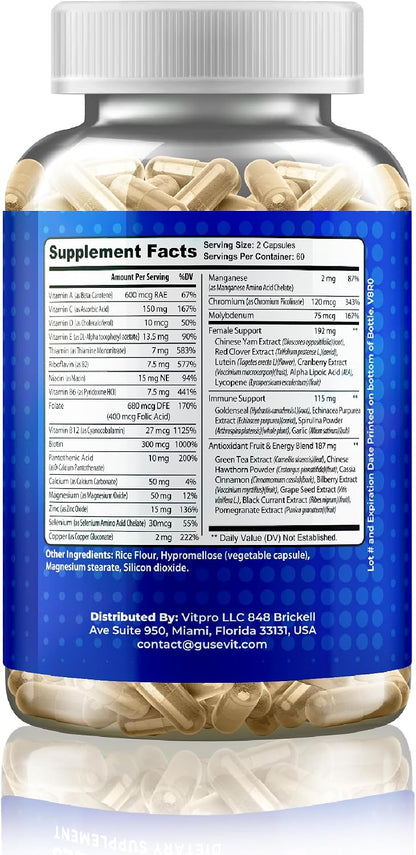 Gusevit 37-in-1 Women's's Multivitamin for – Immune Defence – Vitamins C, D, and Zinc are well-known for keeping – Image 7