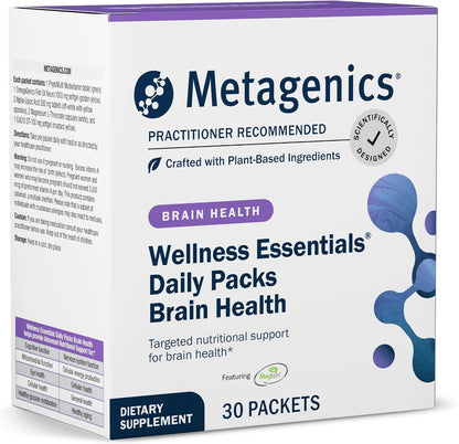 Metagenics Wellbeing Essentials Brain Health - Daily Multivitamin Sachets with DHA, CoQ10, Alpha Lipoic Acid - 30 Sachets