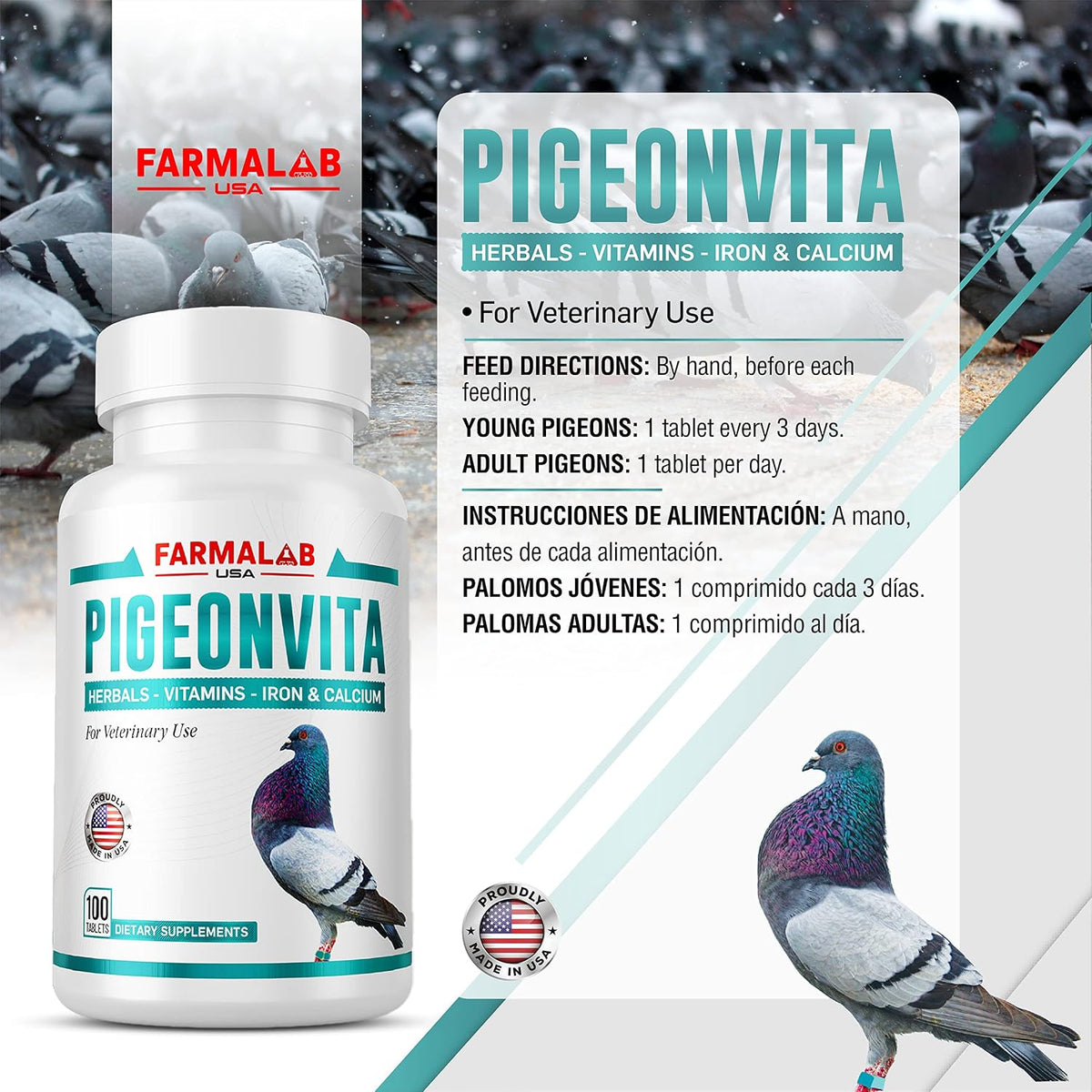 B12-5500 Para Palomas, Pigeon Vitamin – Easy-to-administer tablets – Image 9