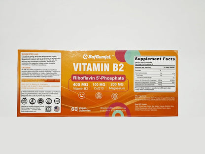 Vitamin B2 Gummies | Riboflavin 400mg with Magnesium & CoQ10 | Sugar-free, Vegan, Strawberry Flavour, 60 Count – Image 8