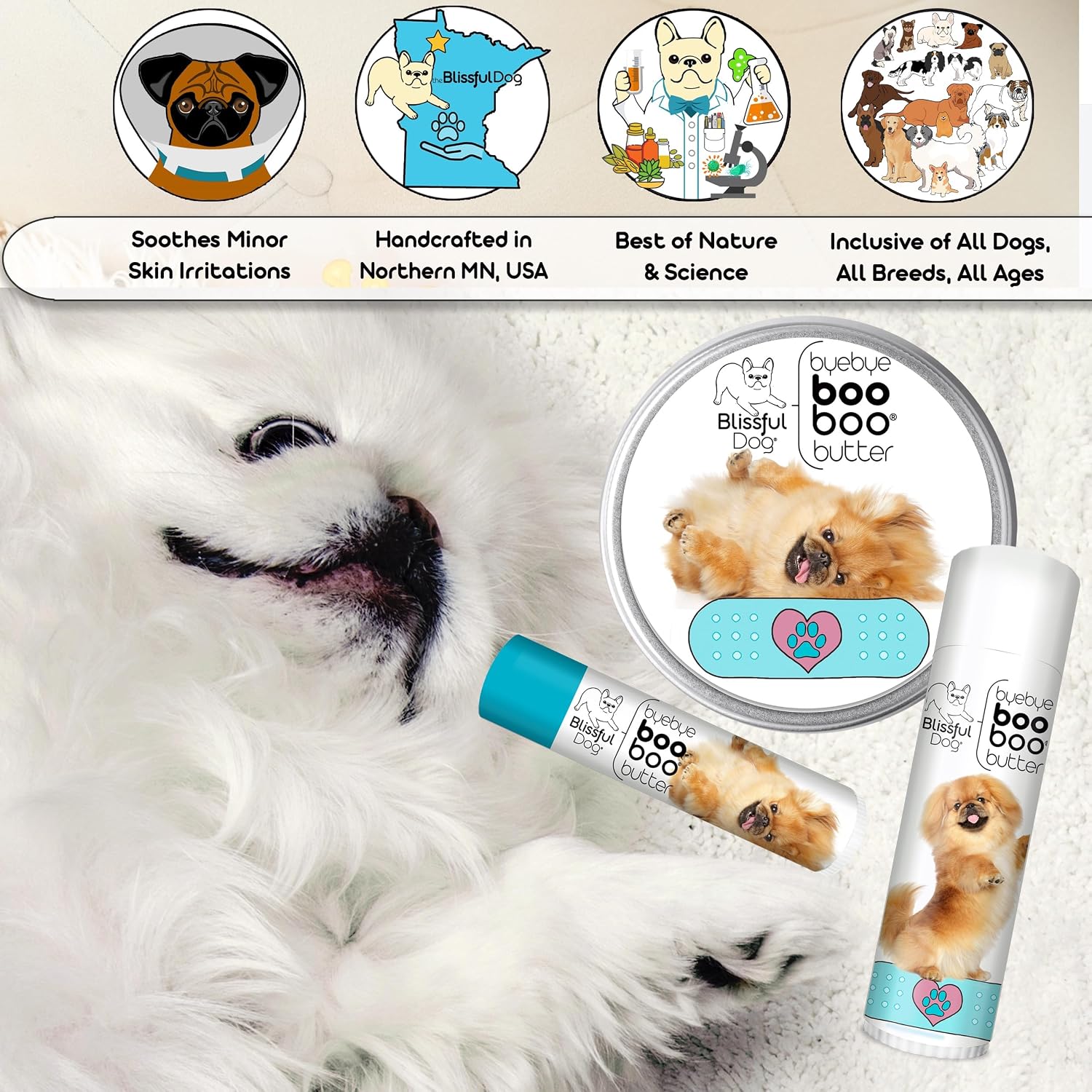 The Blissful Dog 4 oz TIN Pekingese Booboo Butter - görsel 6