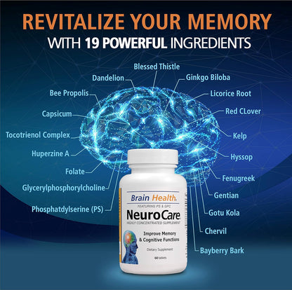 Neuro Care Nootropic Brain Health Supplement - 60 Tablets