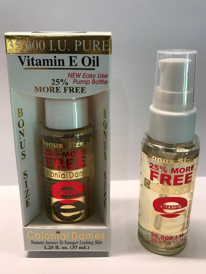 Colonial Dames 35,000 IU Pure Vitamin E Oil – Night-time Skin Therapy Oil, 37 mL