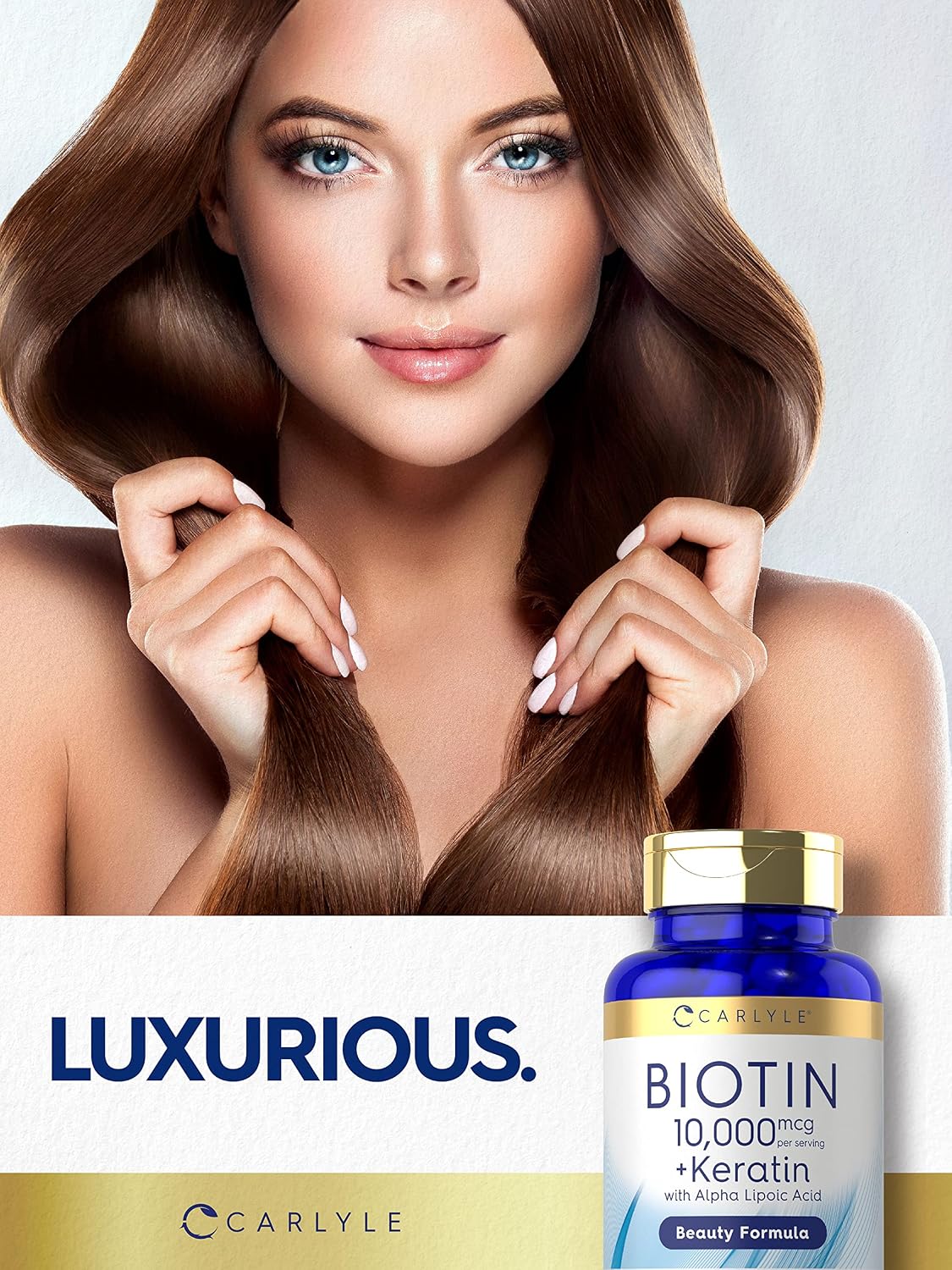 Carlyle Biotin 10000mcg with Keratin - 150 Capsules - görsel 6
