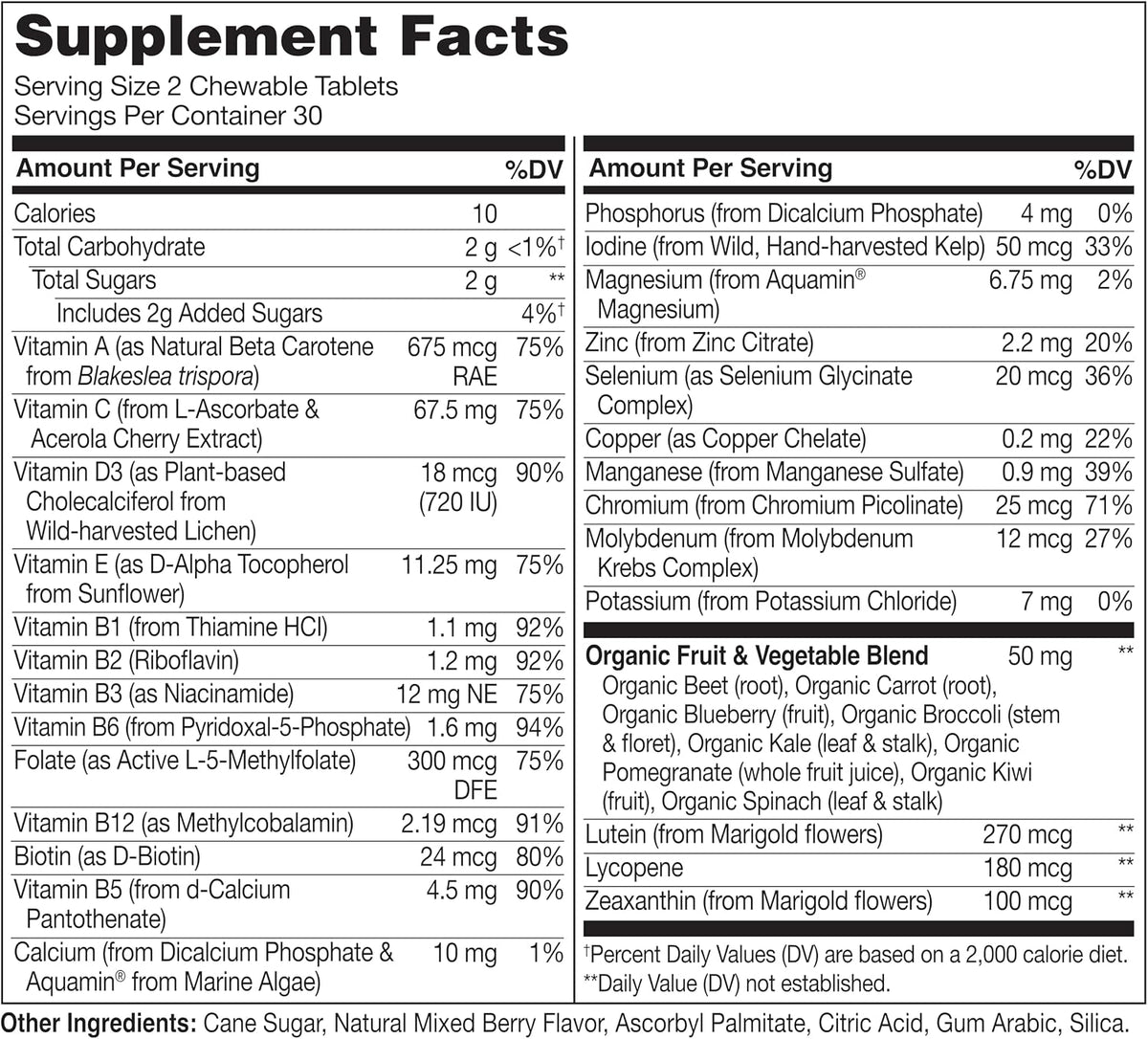 NATURELO Chewable Vitamin for Kids Multivitamin with Wholefood Organic Fruit Blend - 60 Tablets for Children (Pack of 2) – Image 7