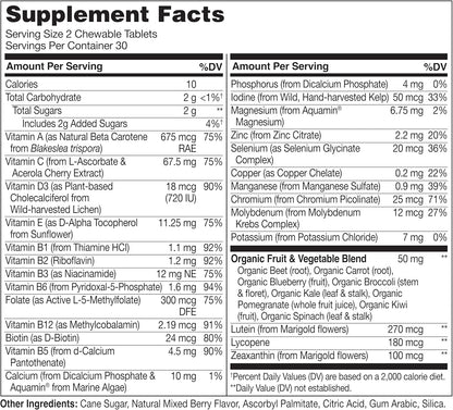 NATURELO Chewable Vitamin for Kids Multivitamin with Wholefood Organic Fruit Blend - 60 Tablets for Children (Pack of 2) – Image 7