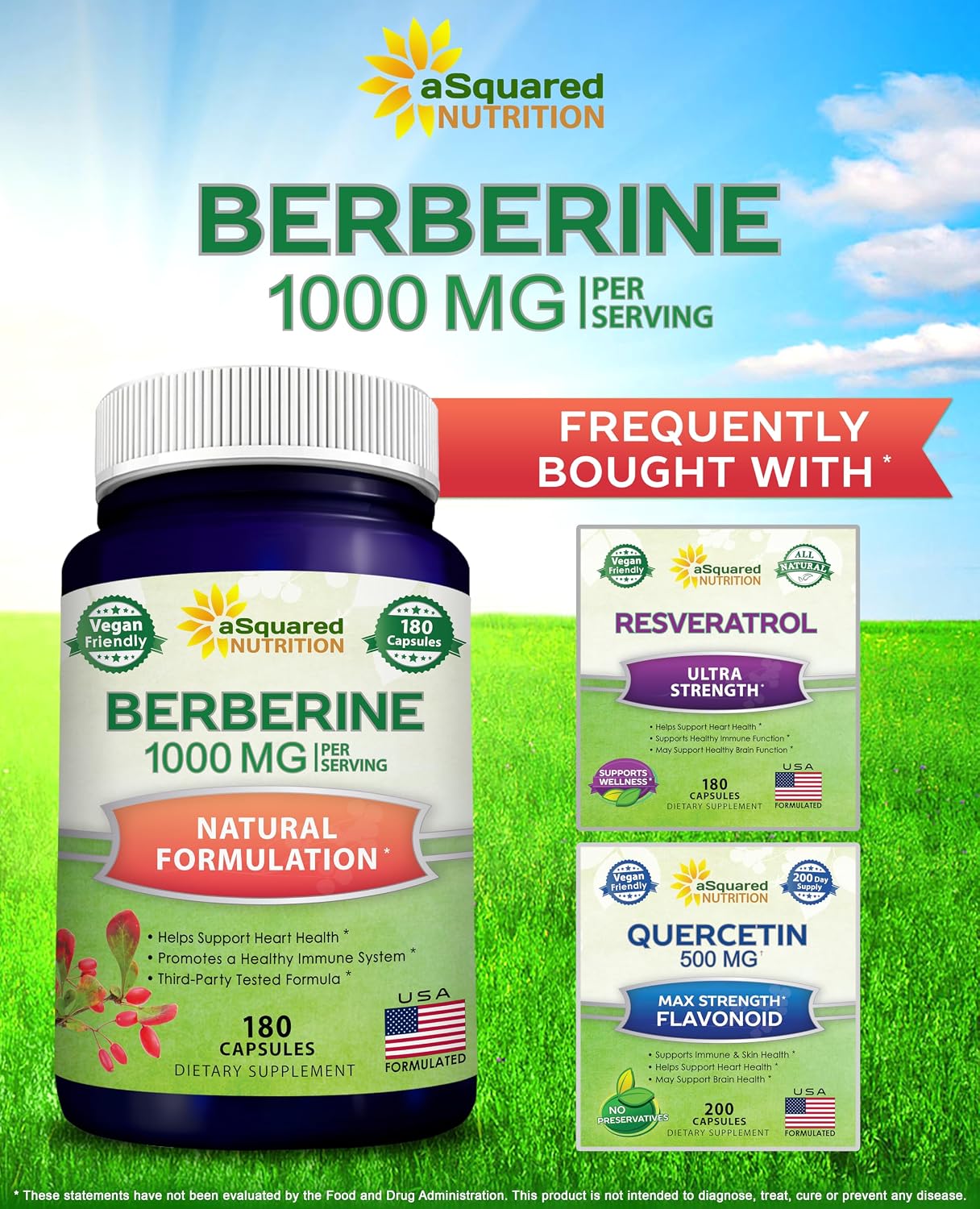 aSquared Nutrition Pure Berberine 1000mg - 180 Vegie Capsules - görsel 7