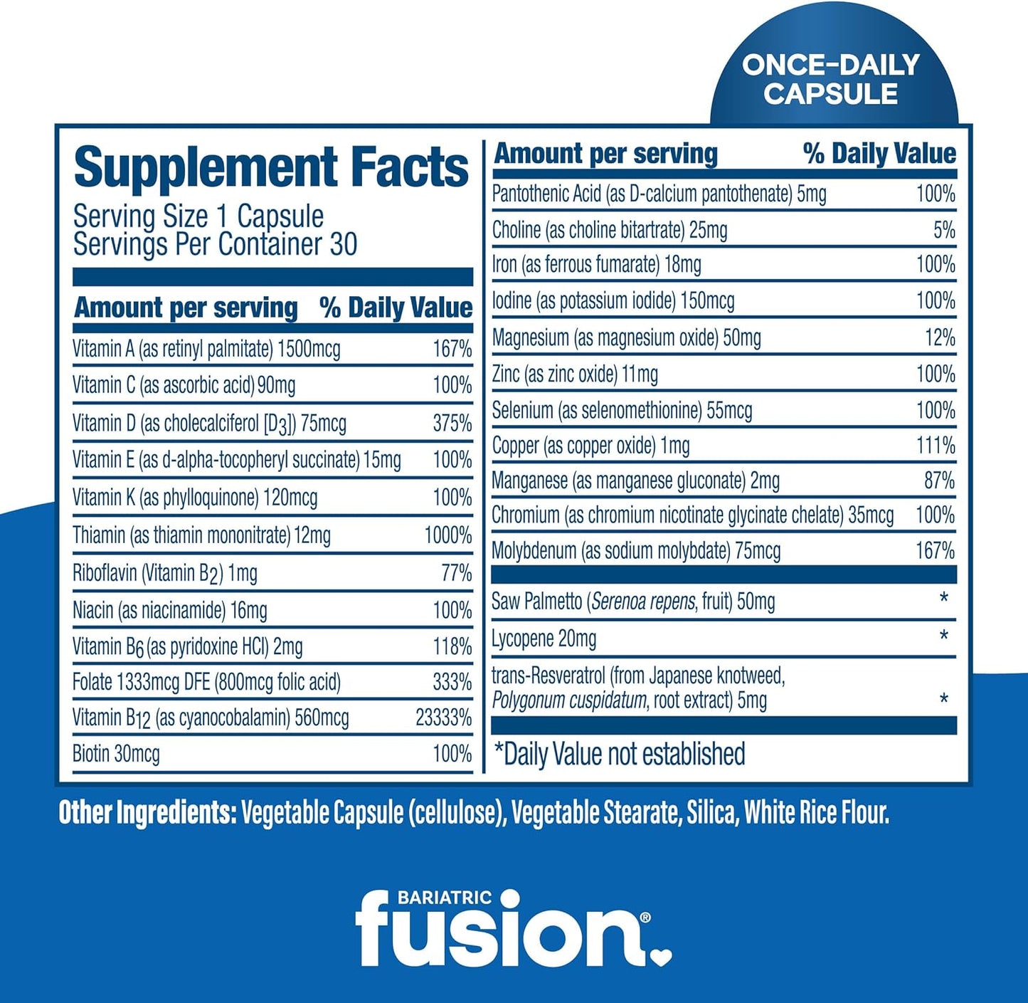 Bariatric Fusion One Per Day Multivitamin with Iron for Men - 30 Capsules - görsel 4