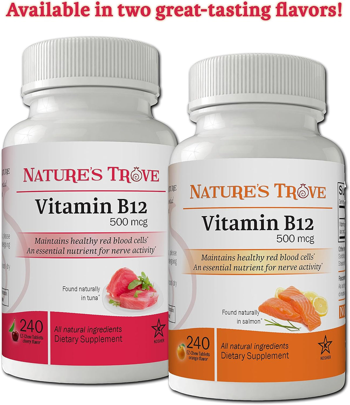 Vitamin B12 500 mcg by Nature's Trove - 240 – 240 tablets per bottle for an 8-month supply – Image 4