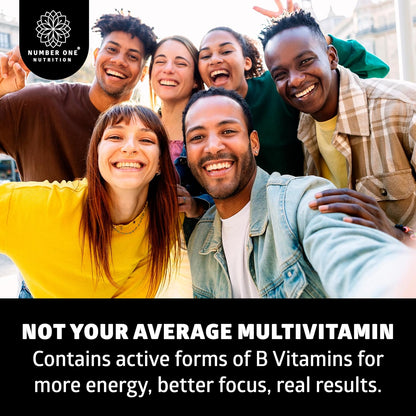 Number One Nutrition Methylated Multivitamin for Women's & Men – Natural Daily Multivitamin with Folate, Vitamin B12, B2 & – Image 4