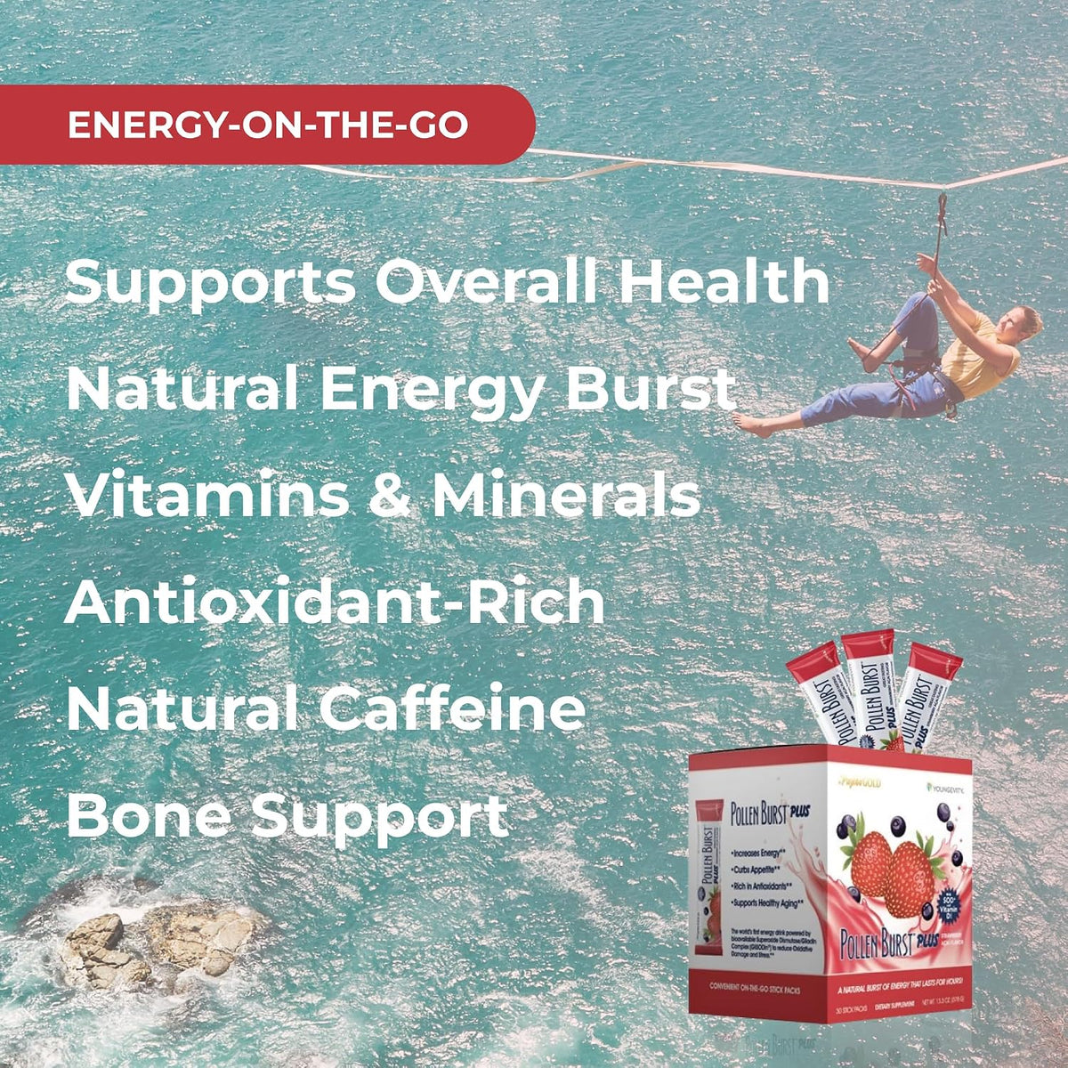 Youngevity Pollen Burst Energy Drink - – Convenient Format: Easy-to-mix sachets make it simple to get your energy – Image 4