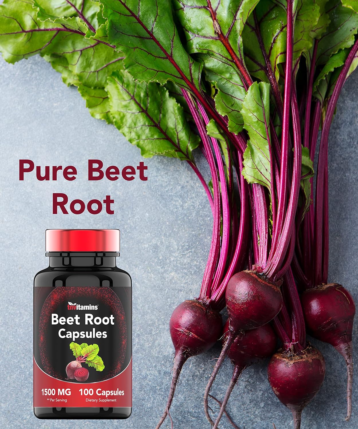 Beetroot Capsules 1500 mg – 100 Capsules | TNVitamins - görsel 8