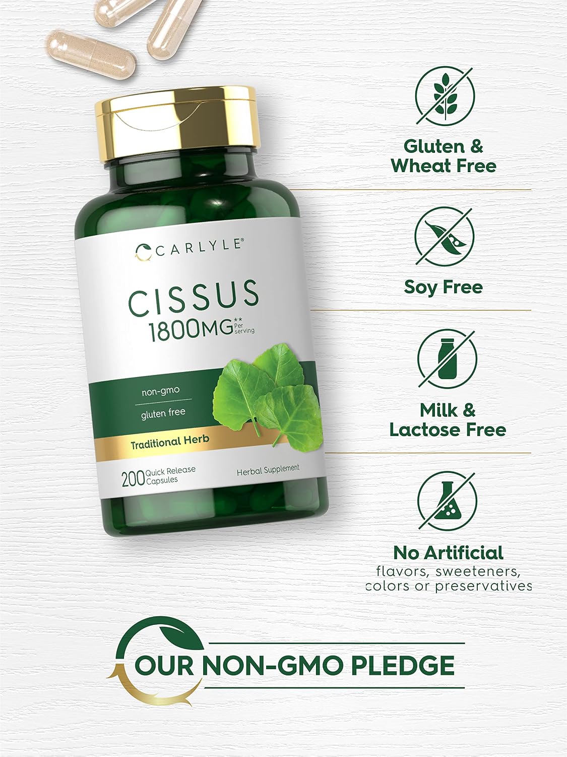 Carlyle Cissus Quadrangularis | 200 Capsules | Traditional Herb Extract Supplement - görsel 4