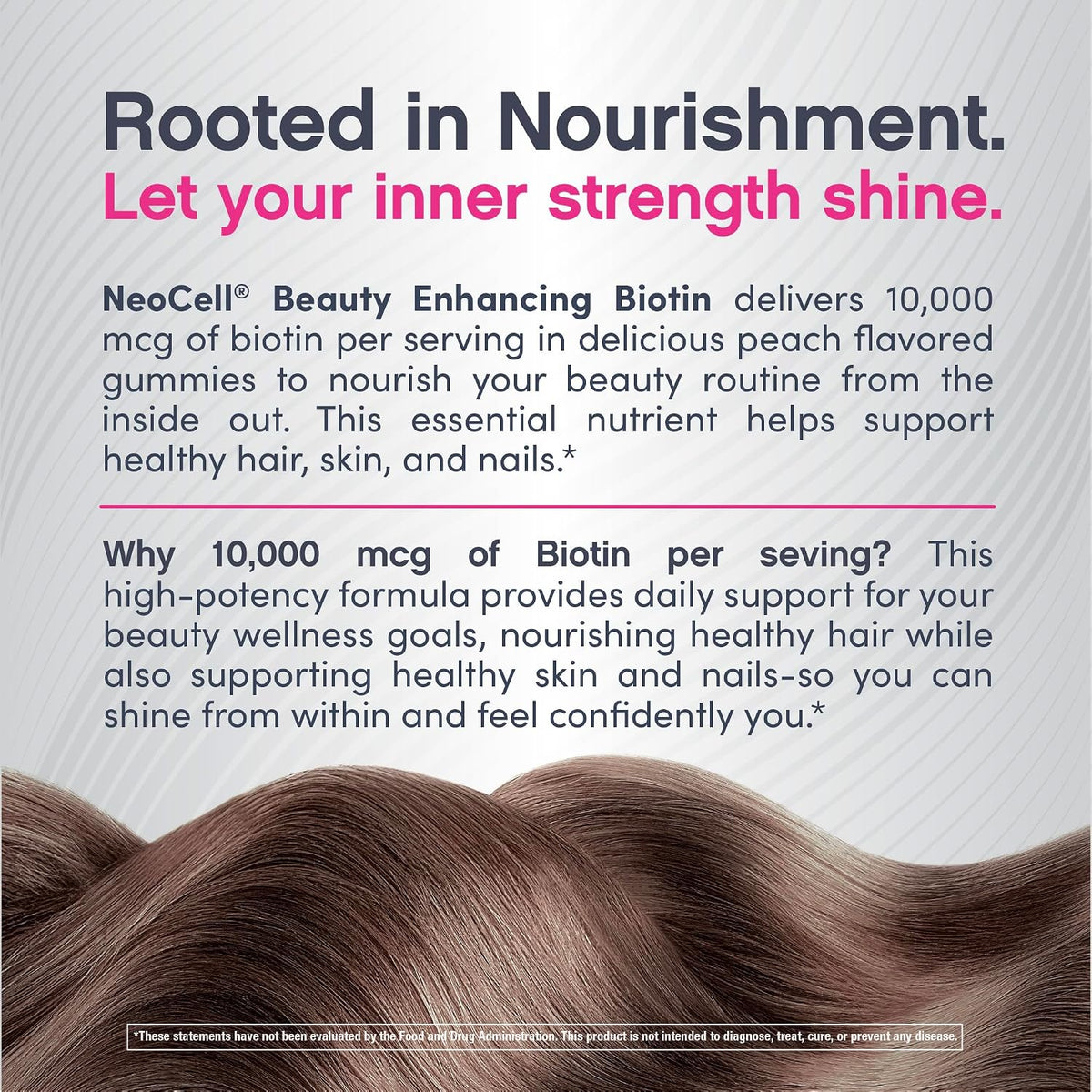 NeoCell Biotin 10,000mcg Gummies - 72 Count - Peach Flavour - Hair, Skin & Nails Supplement – Image 6