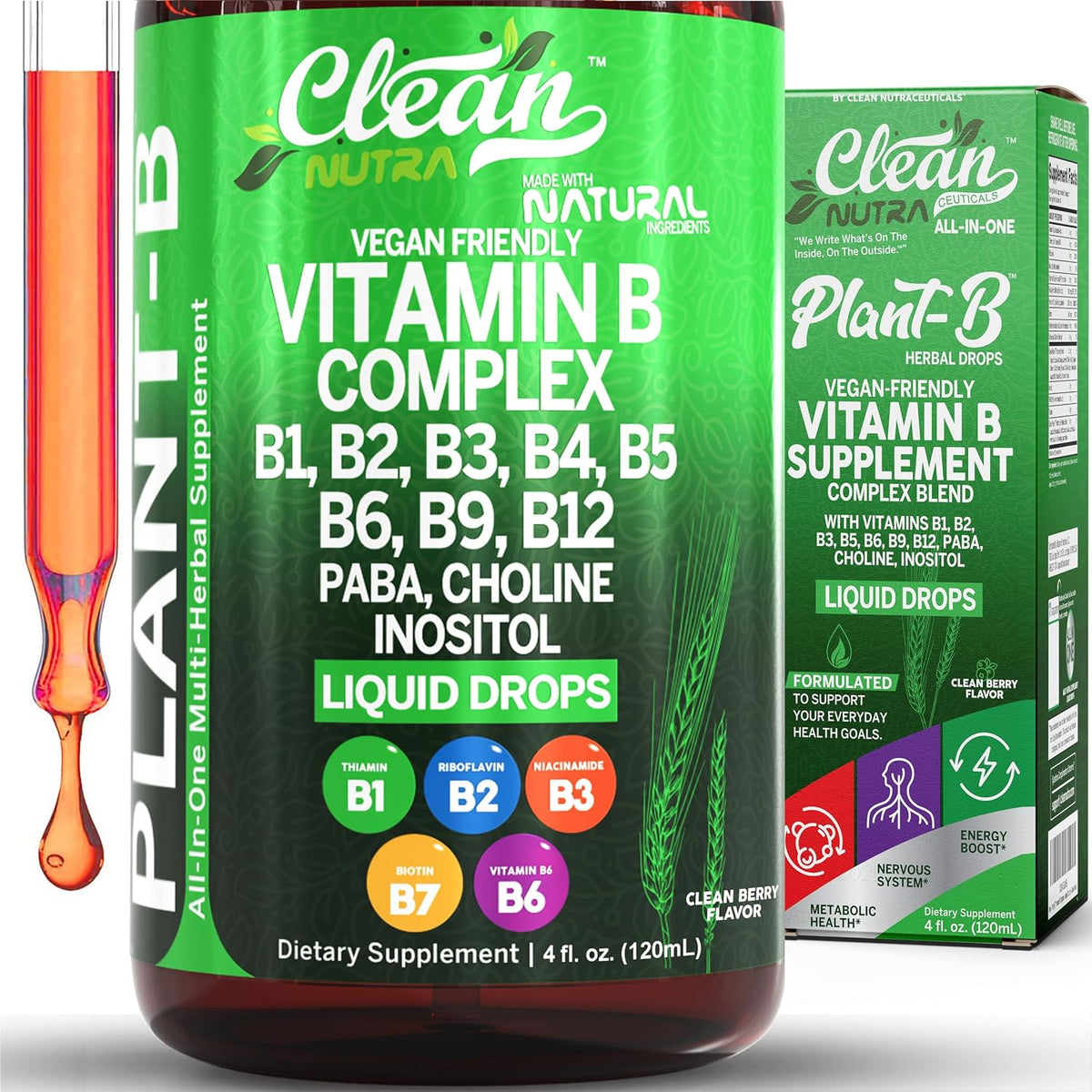 Vitamin B Complex Liquid Drops - Plant B – Methylcobalamin (B12): The active form of B12, vital for nerve health – Image 1