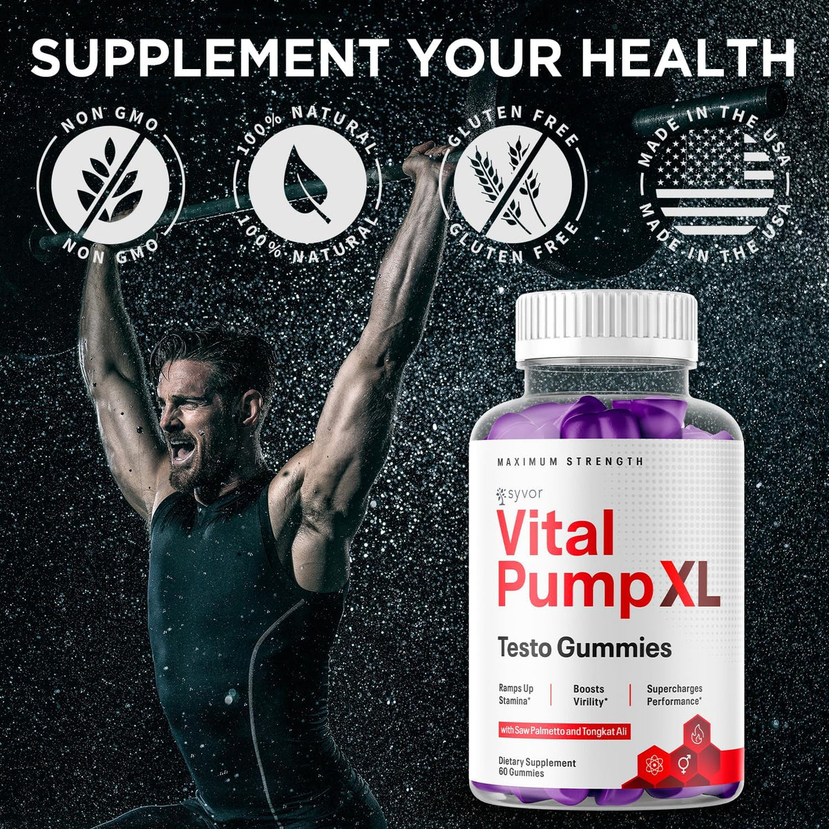Vital Pump XL Testo Gummies, Official Male Performance Gummies with All-Natural Ingredients, Advanced Maximum Strength – Image 6