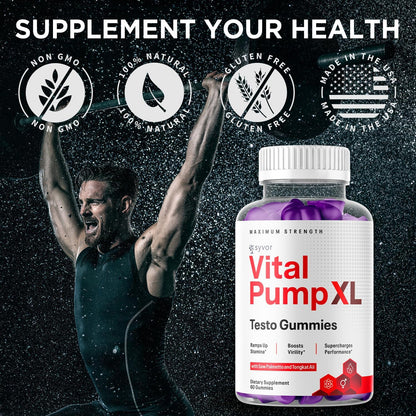 Vital Pump XL Gummies (3-Pack) - All Natural Advanced Formula with Max Strength Vitamins for Active Living (180 Gummies) – Image 6
