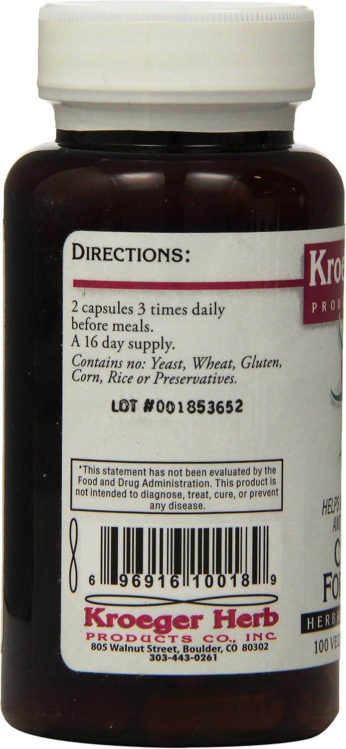 Kroeger Herb Candida Formula No 1 - 100 Capsules - görsel 2
