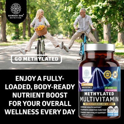 Number One Nutrition Methylated Multivitamin for Women's & Men – Natural Daily Multivitamin with Folate, Vitamin B12, B2 & – Image 5