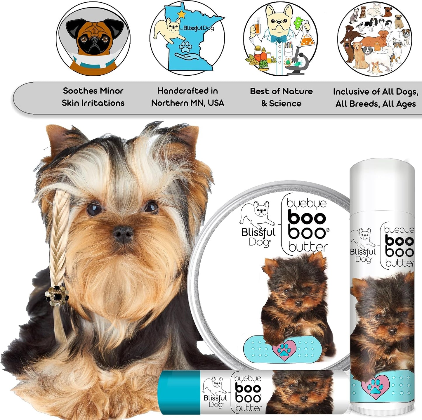 The Blissful Dog 8 oz TIN Yorkshire Terrier Booboo Butter - görsel 5