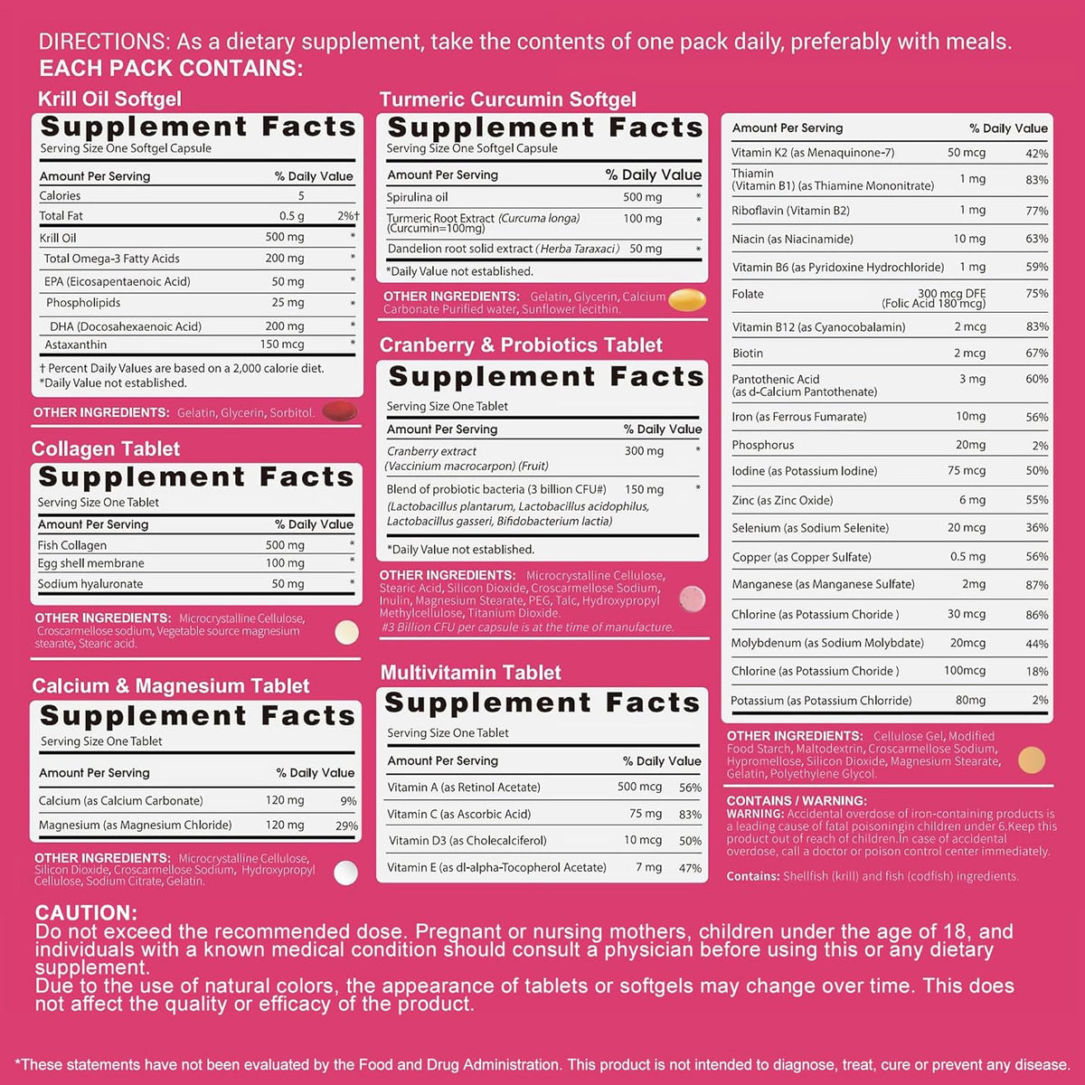RevitaPlus Multivitamin for Women's with Vitamin A,B,C,D3,E,K2,Biotin, Collagen,Krill Oil,Cranberries Supports – Image 7