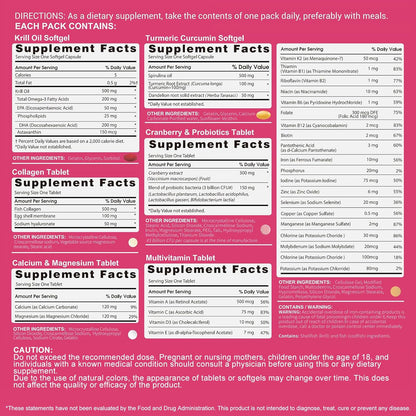 RevitaPlus Multivitamin for Women's with Vitamin A,B,C,D3,E,K2,Biotin, Collagen,Krill Oil,Cranberries Supports – Image 7