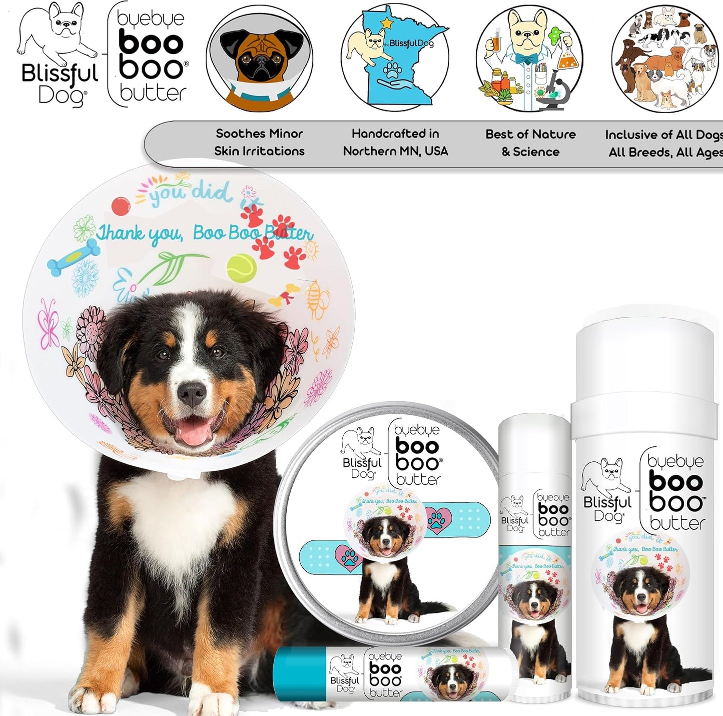 The Blissful Dog 1 oz Tin Bernese Mountain Dog Booboo Butter - görsel 6