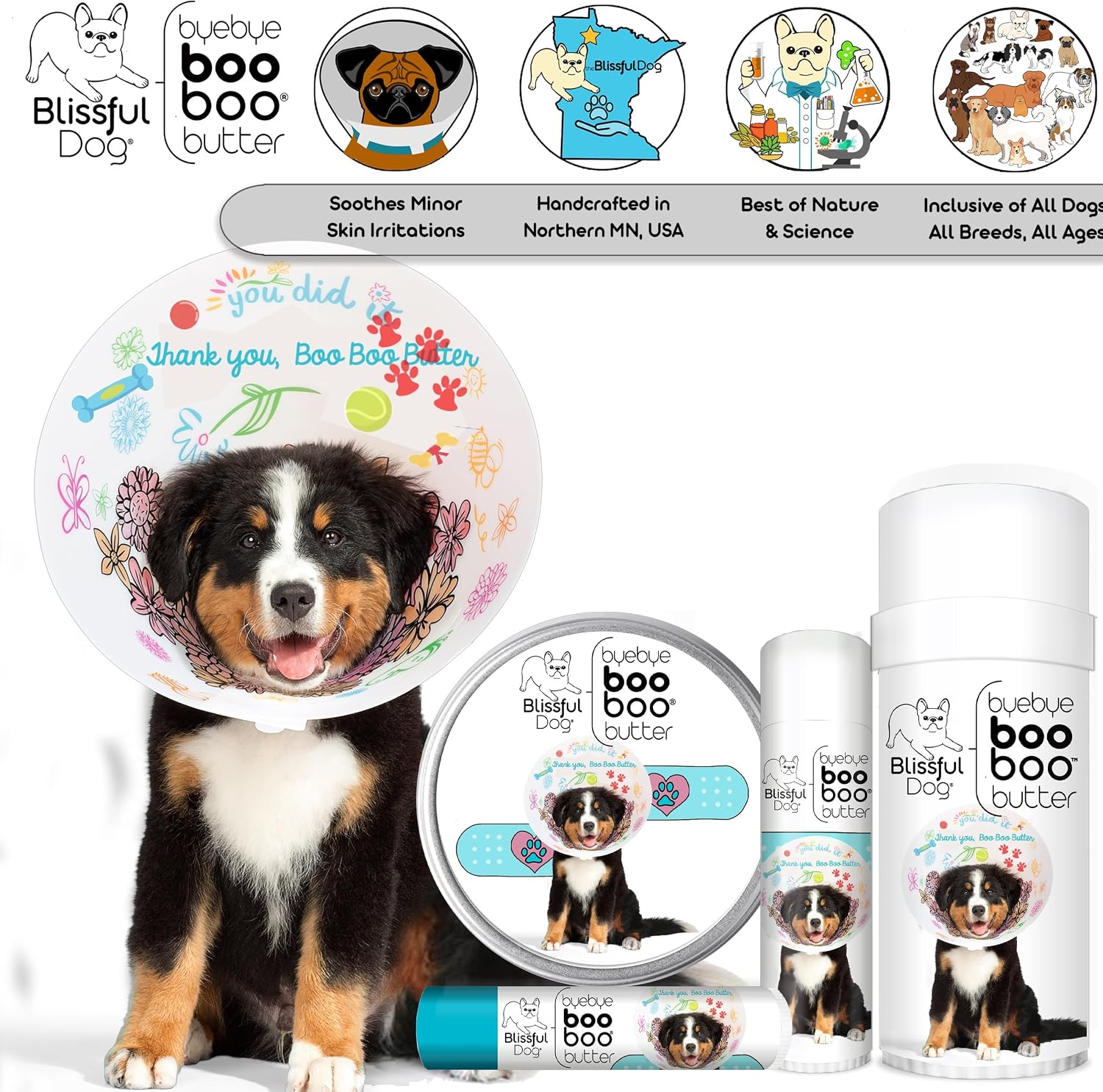 The Blissful Dog 1 oz Tin Bernese Mountain Dog Booboo Butter - görsel 6