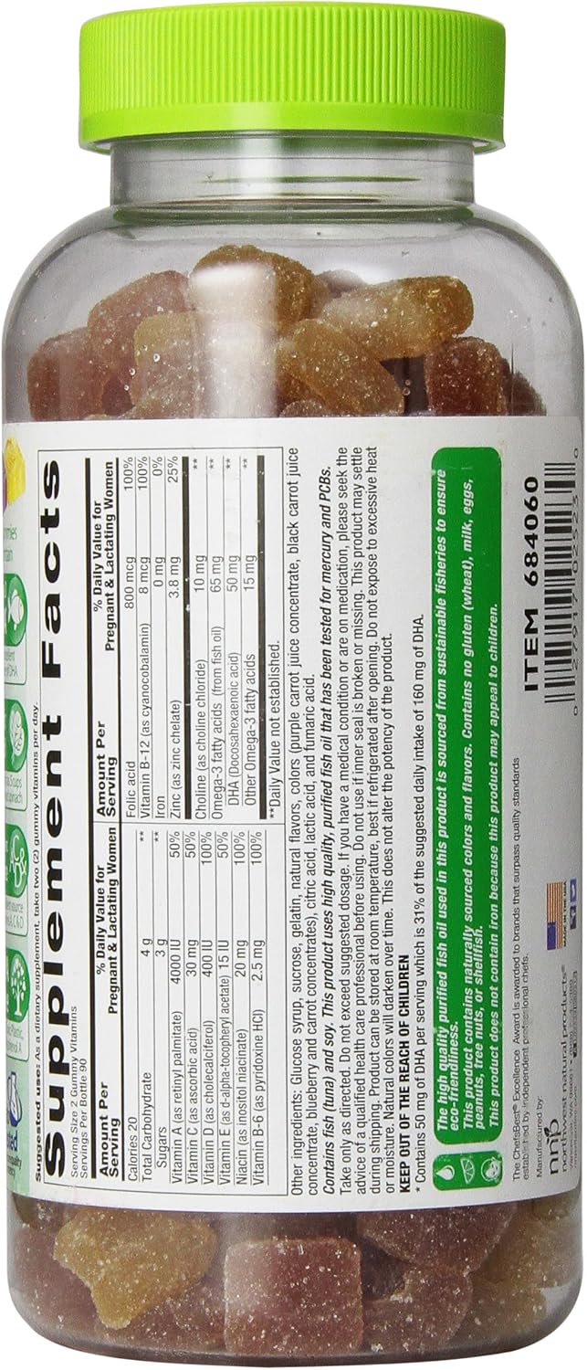 Vitafusion Prenatal DHA and Folic Acid Gummy Vitamins, 180 Count - görsel 2