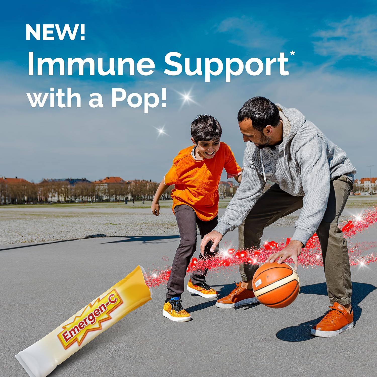Emergen-C Kidz Crystals, On-the-Go Immune Support Supplement with Vitamin C, B Vitamins, Zinc and Manganese, Sparkly Strawberry - 56 Stick Packs - görsel 2